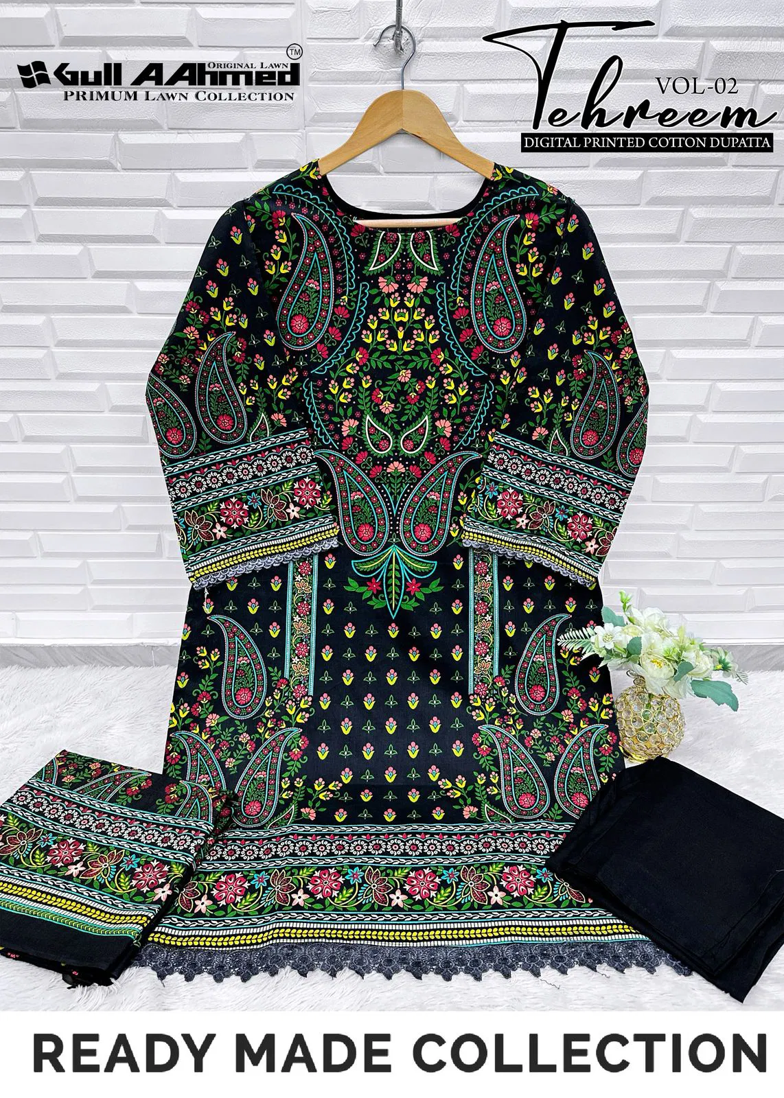 Tehreem Vol 2 By Gull A  Ahmed Karachi Cotton Kurti With Bottom Dupatta Wholesale Online